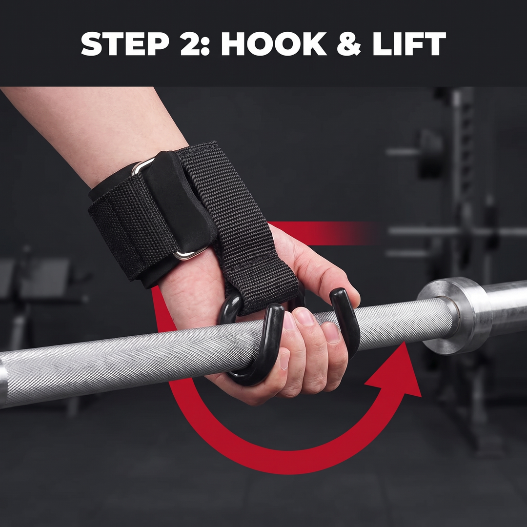 Adjustable Lifting Hooks Wrist Wraps Gym Grip Support Weightlifting Straps Hand Grips Strength Training Deadlift Pull Up Home Gym Workout