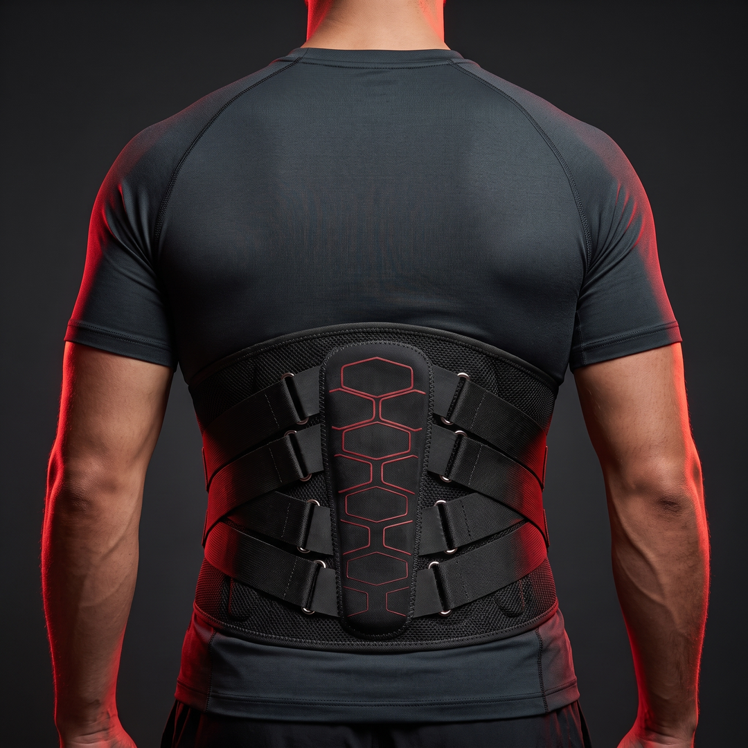 Adjustable Lumbar Support Belt with Pulley System Breathable Lower Back Brace Posture Support Rehabilitation Home Gym Fitness Strength Training Recovery Use