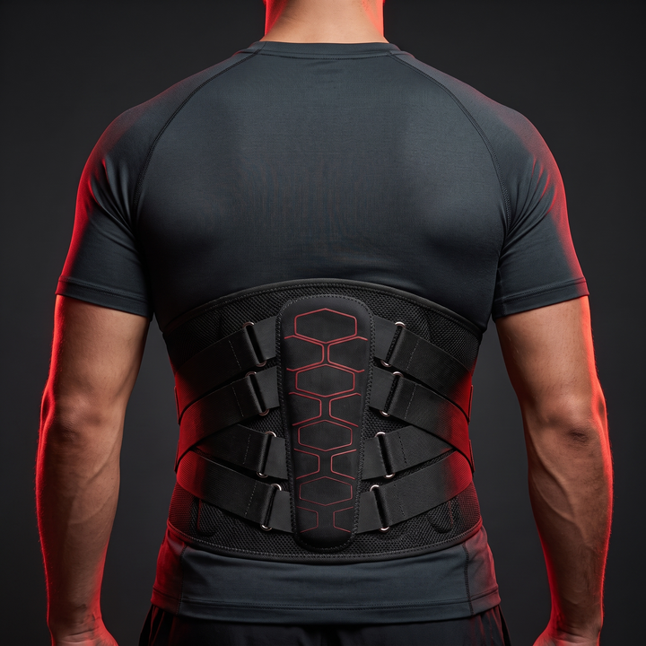 Adjustable Lumbar Support Belt with Pulley System Breathable Lower Back Brace Posture Support Rehabilitation Home Gym Fitness Strength Training Recovery Use