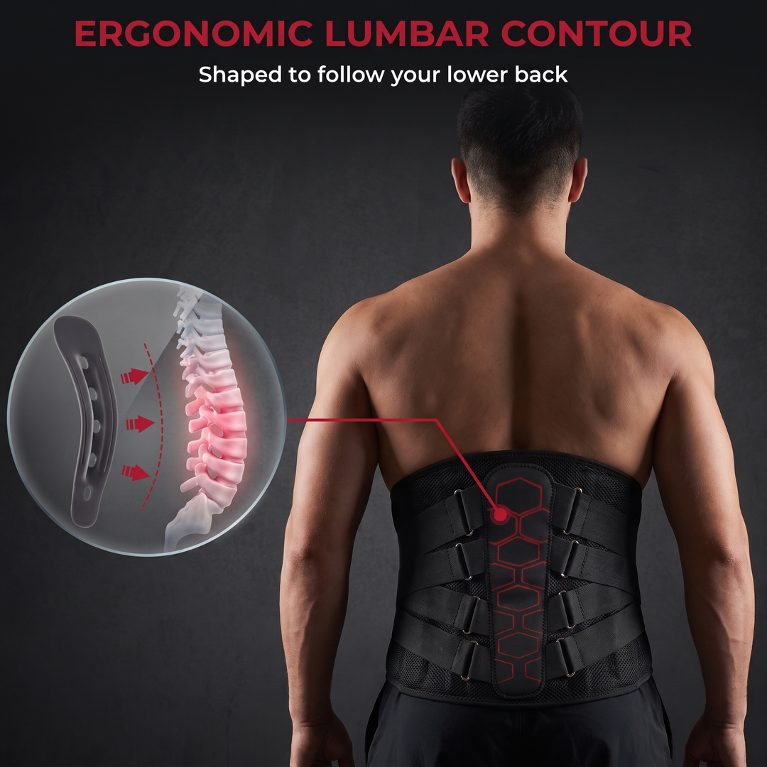 Adjustable Lumbar Support Belt with Pulley System Breathable Lower Back Brace Posture Support Rehabilitation Home Gym Fitness Strength Training Recovery Use