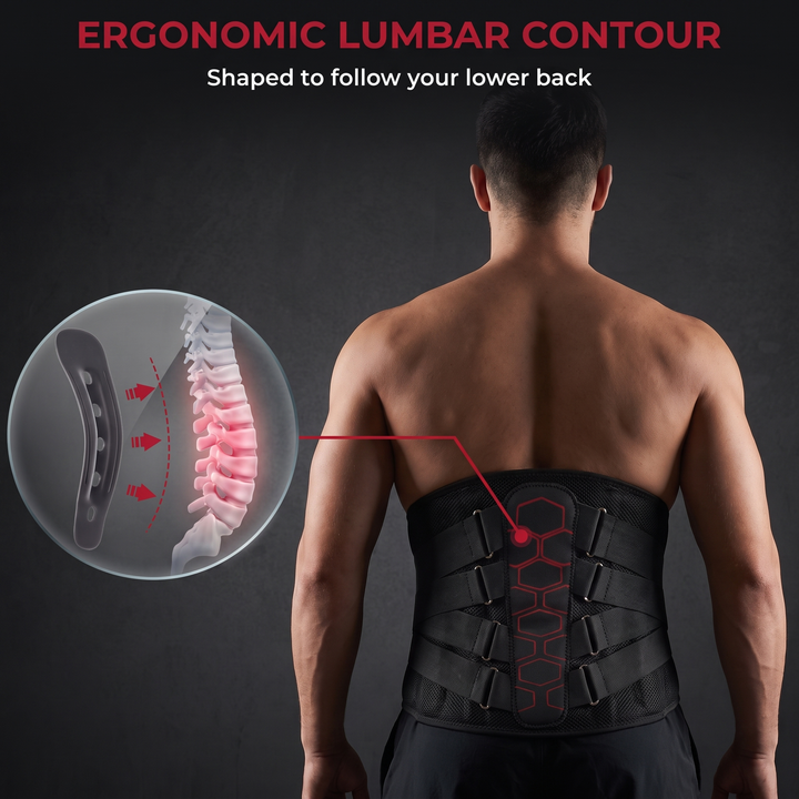 Adjustable Lumbar Support Belt with Pulley System Breathable Lower Back Brace Posture Support Rehabilitation Home Gym Fitness Strength Training Recovery Use