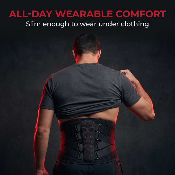 Adjustable Lumbar Support Belt with Pulley System Breathable Lower Back Brace Posture Support Rehabilitation Home Gym Fitness Strength Training Recovery Use