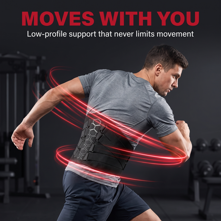 Adjustable Lumbar Support Belt with Pulley System Breathable Lower Back Brace Posture Support Rehabilitation Home Gym Fitness Strength Training Recovery Use