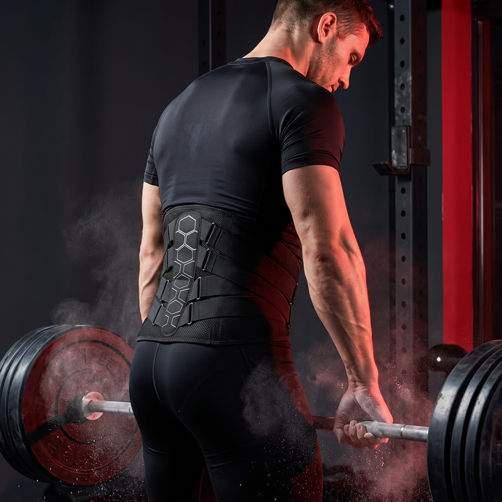 Adjustable Lumbar Support Belt with Pulley System Breathable Lower Back Brace Posture Support Rehabilitation Home Gym Fitness Strength Training Recovery Use
