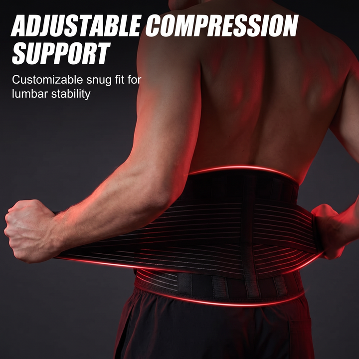 Adjustable compression support - customizable snug fit for lumbar stability