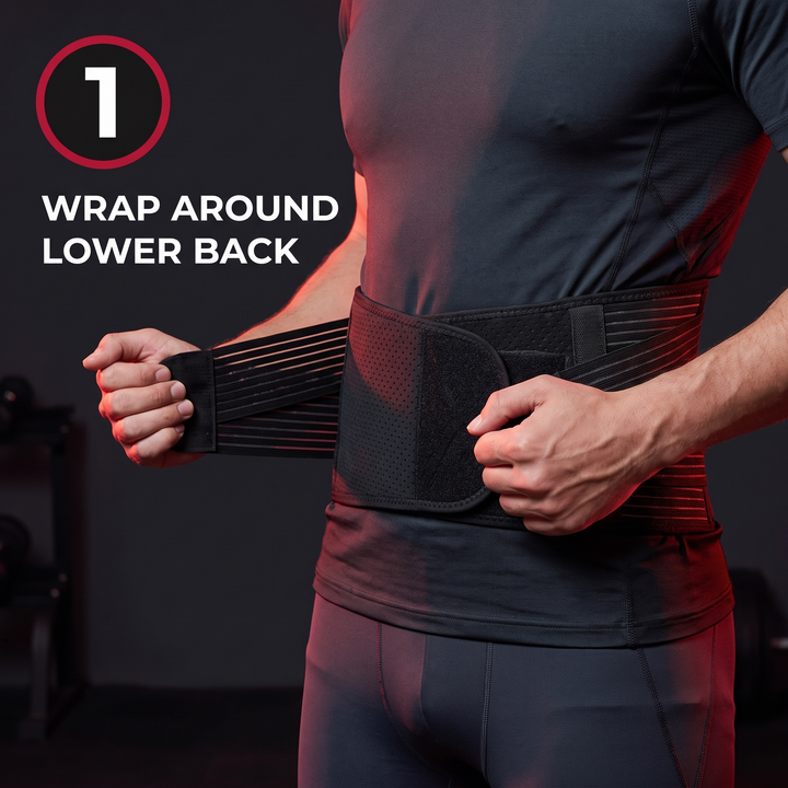 How to use step 1 - wrap belt around lower back and waist