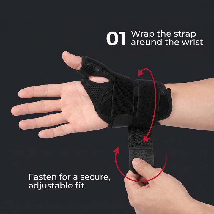 Adjustable Thumb Wrist Brace Splint Support Stabiliser Breathable Left Right Hand Physiotherapy Recovery Injury Strap Home Rehab