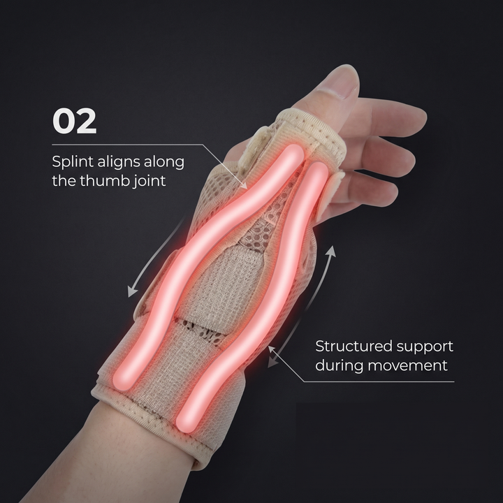 Adjustable Thumb Wrist Brace Splint Support Stabiliser Breathable Left Right Hand Physiotherapy Recovery Injury Strap Home Rehab