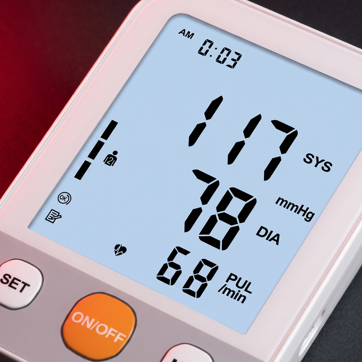Blood Pressure Monitor - Digital Display Close-Up