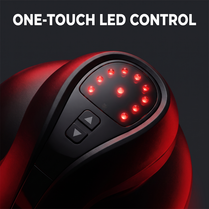 Close-up of electric cupping massager one-touch LED control panel