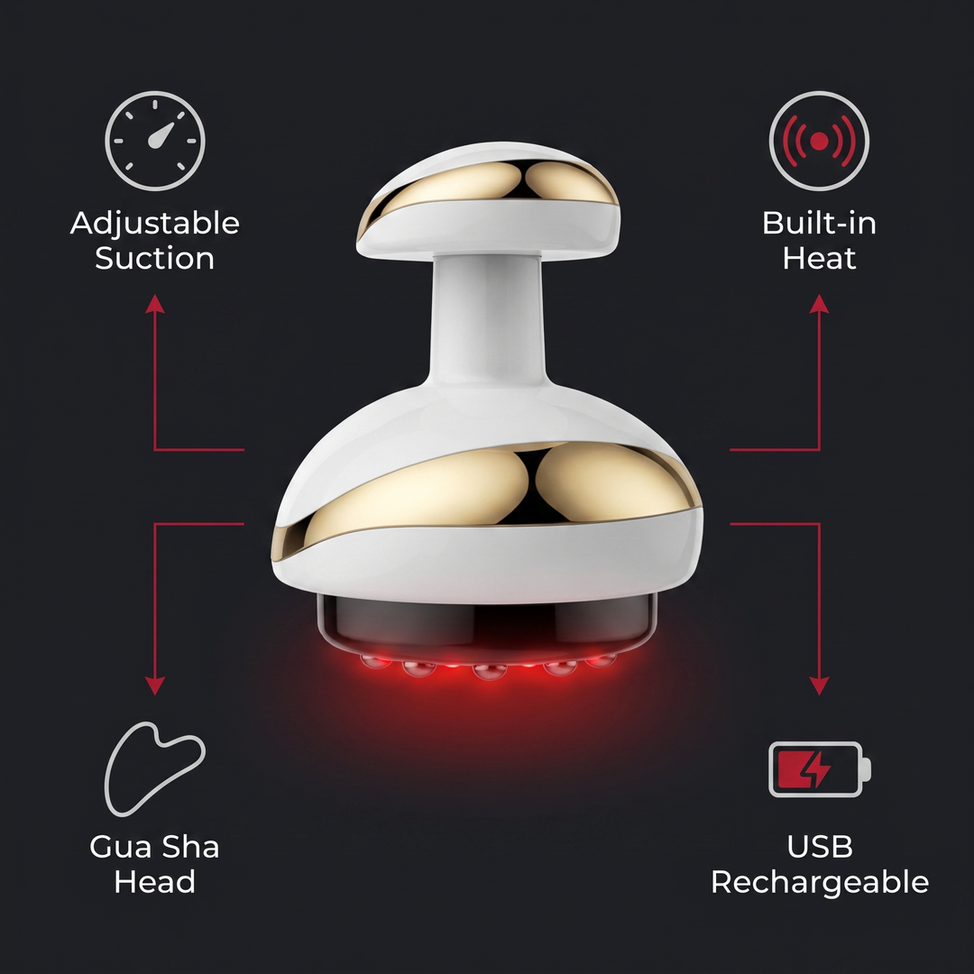 Electric cupping massager key features: suction, heat, gua sha, rechargeable