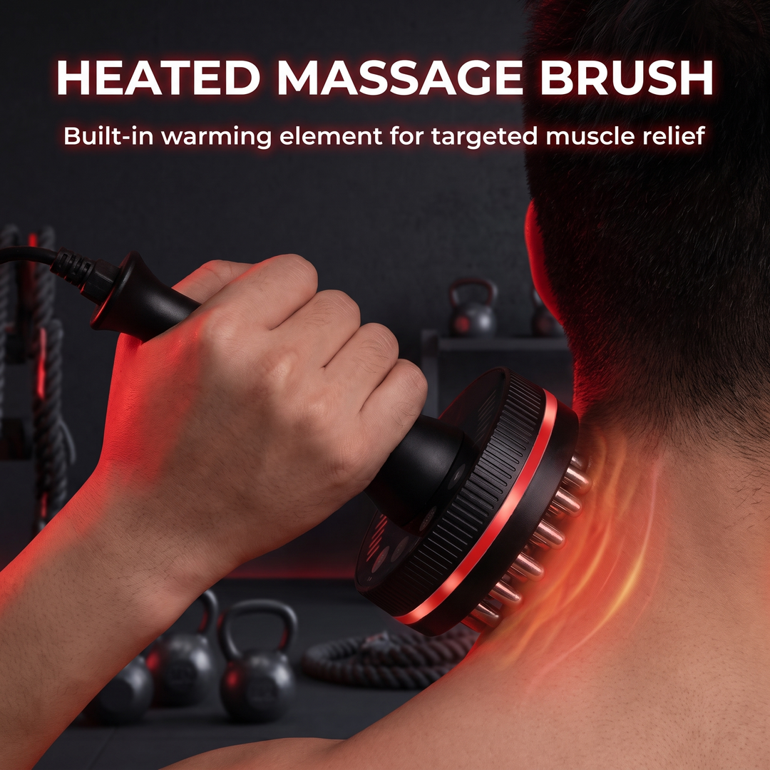 Electric Gua Sha Massager Heated Body Massage Brush for Neck Shoulder Back Legs Abdomen Portable Warm Massage Device Home Use Recovery