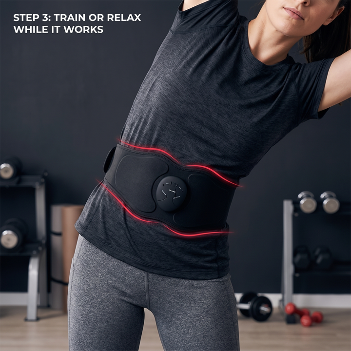 Professional EMS Abs Trainer Abdominal Muscle Stimulator Toning Belt - Step 3 Train or Relax While It Works