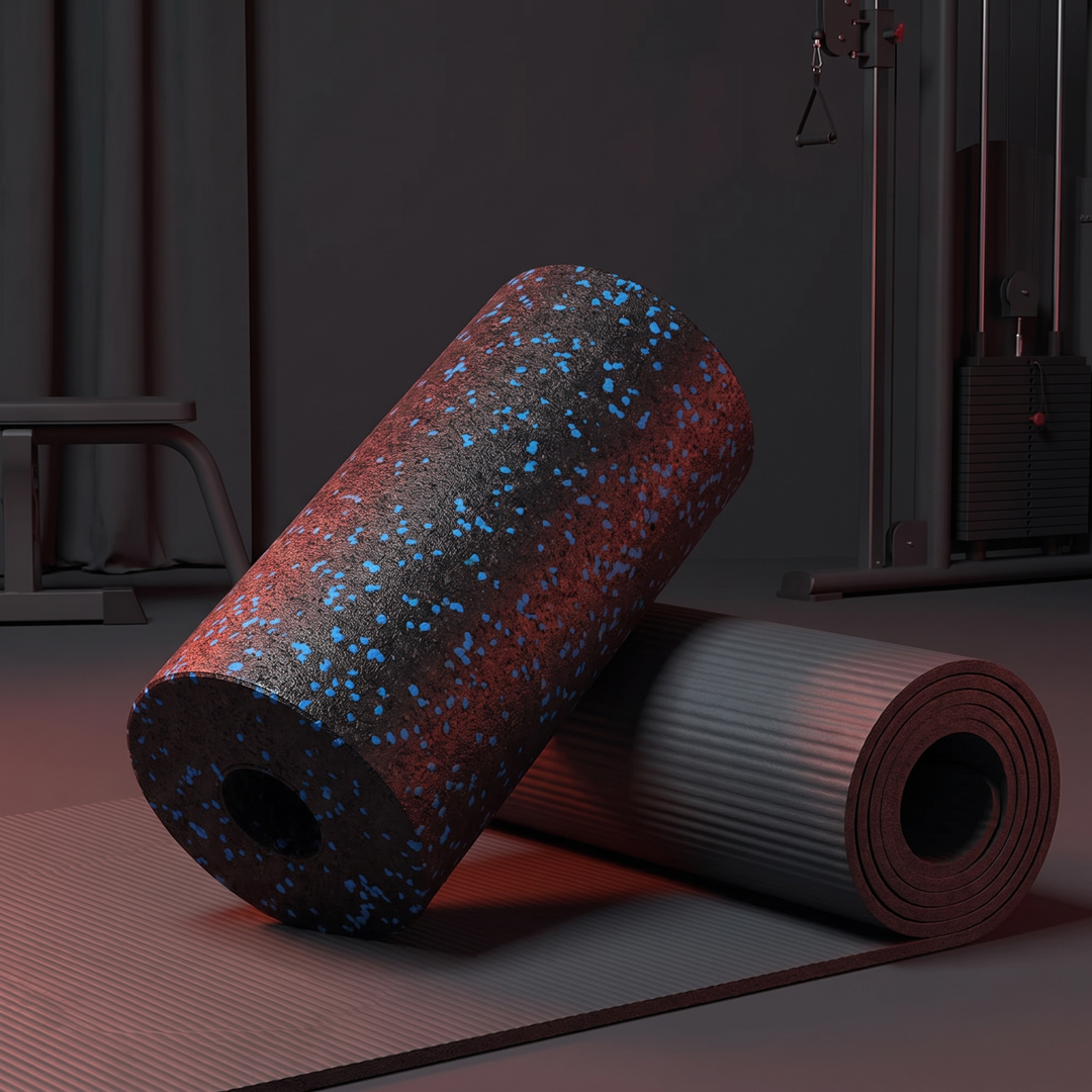 EPP Foam Roller - Styled with Yoga Mat in Home Gym Studio