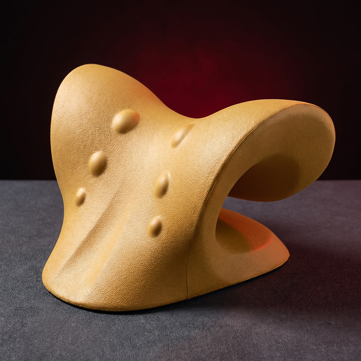 Ergonomic Cervical Neck Stretcher Spine Alignment Pillow Shoulder Relaxer Neck Massager - Gold