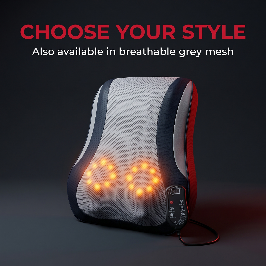 Ergonomic Electric Neck Massager Pillow Airbag Traction Shiatsu Heat Massage for Neck Back Shoulder Relief Home Office Use