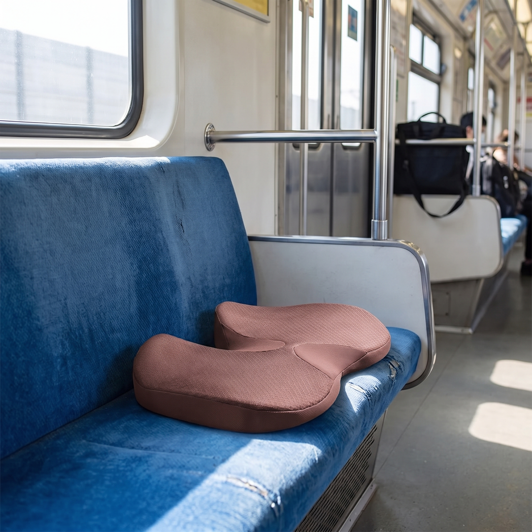 Ergonomic Memory Foam Seat Cushion Brown - commute travel lifestyle