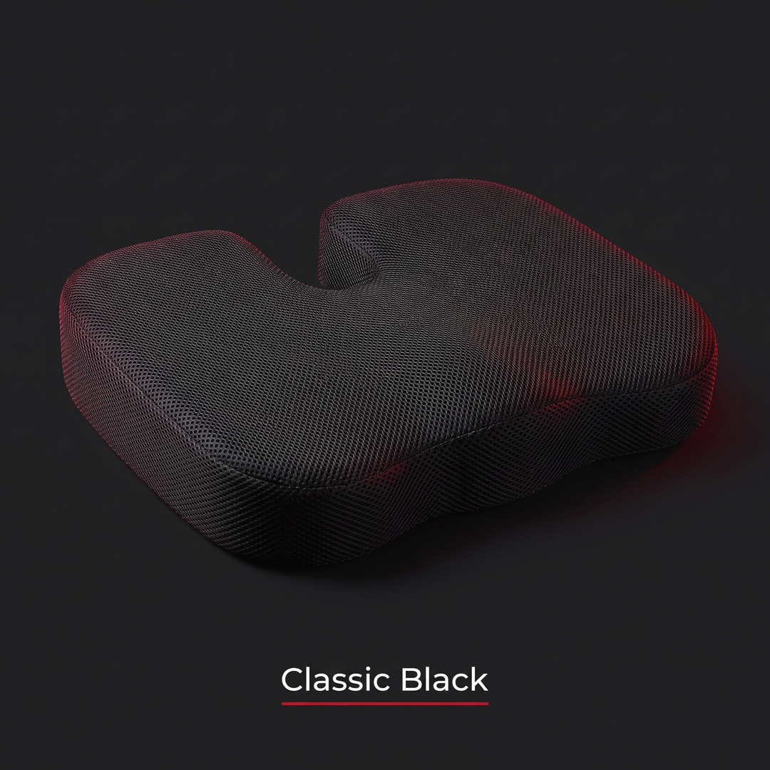 Ergonomic U-Shape Gel Memory Foam Seat Cushion Orthopedic Coccyx Tailbone Support Office Chair Car Seat Pain Relief Cushion - Black
