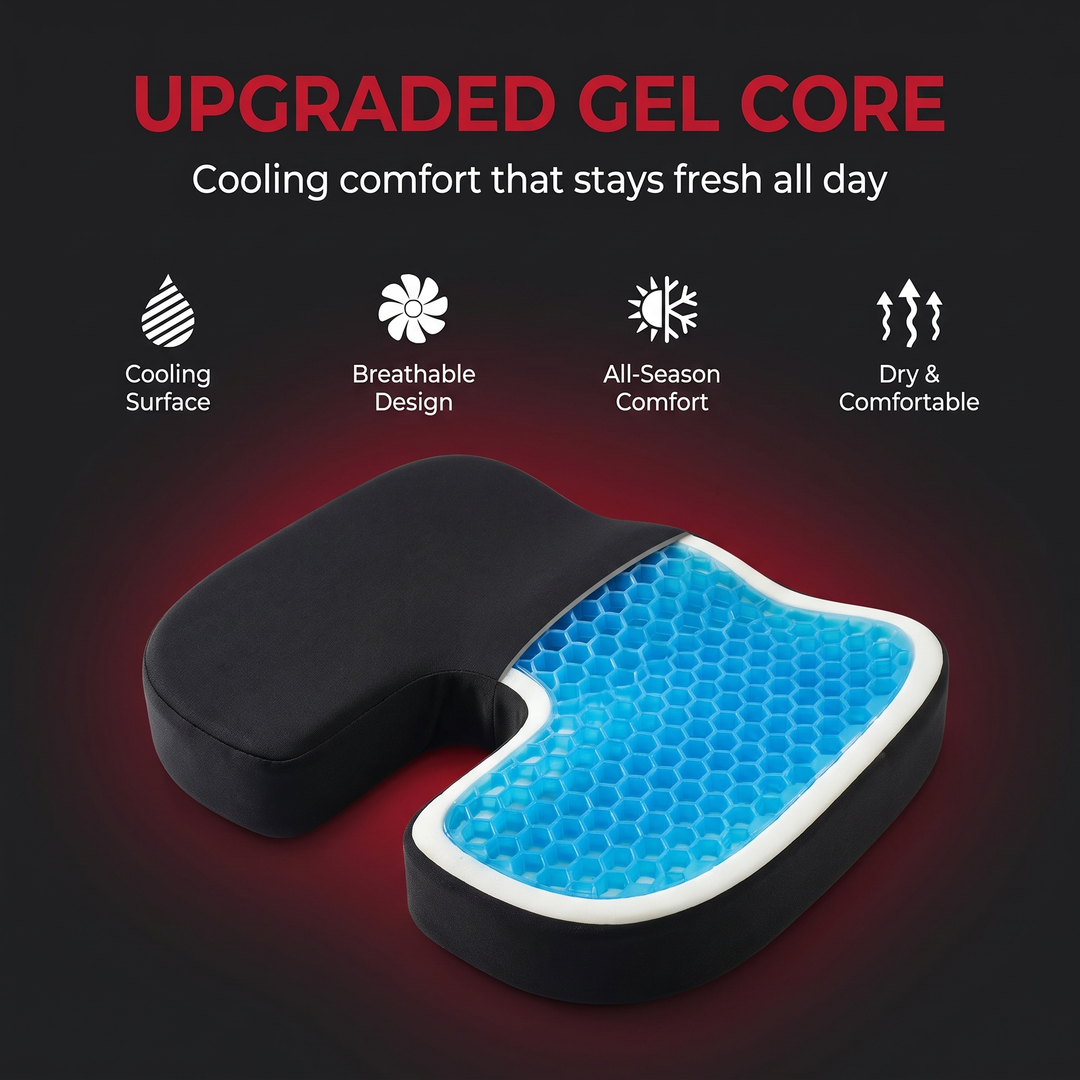 Ergonomic U-Shape Memory Foam Seat Cushion - Upgraded Cooling Gel Core Feature