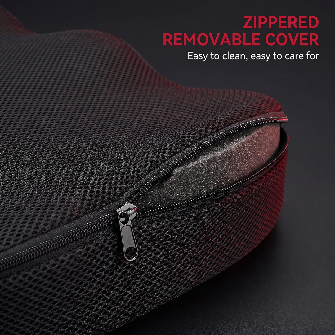 Ergonomic U-Shape Memory Foam Seat Cushion - Zippered Removable Cover