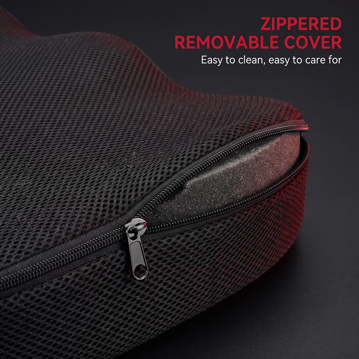 Ergonomic U-Shape Memory Foam Seat Cushion - Zippered Removable Cover
