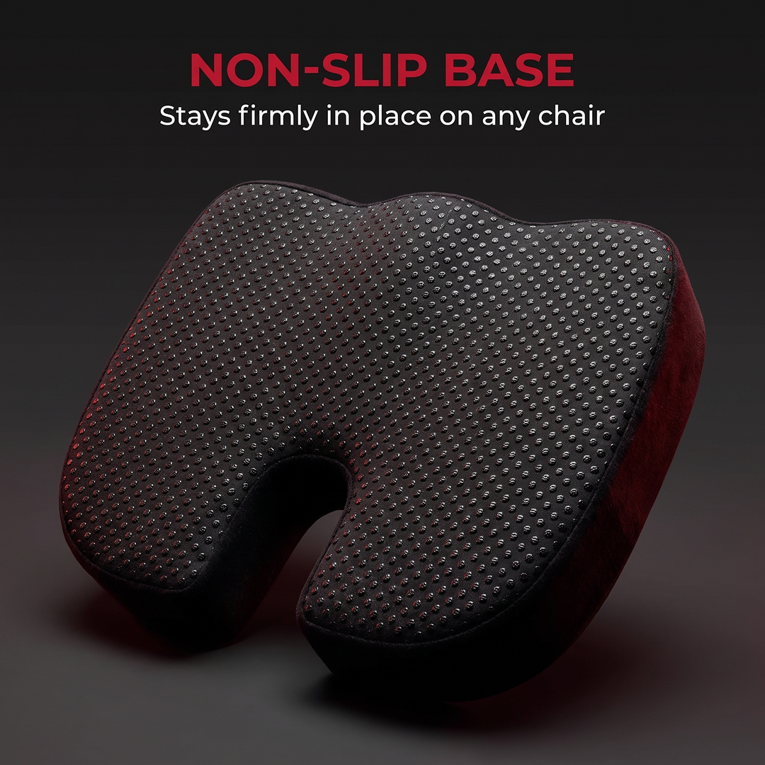 Ergonomic U-Shape Memory Foam Seat Cushion - Non-Slip Base Detail
