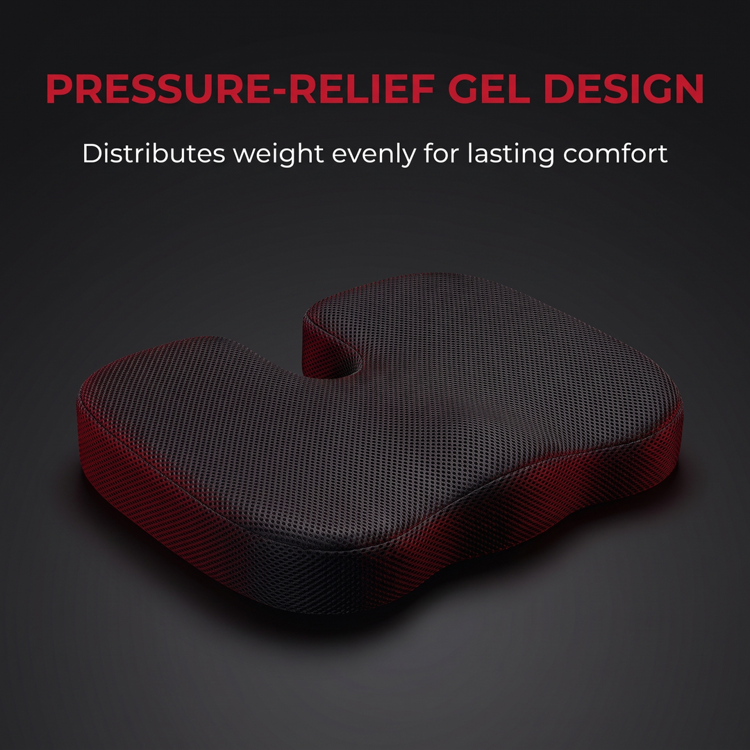 Ergonomic U-Shape Memory Foam Seat Cushion - Pressure-Relief Gel Design