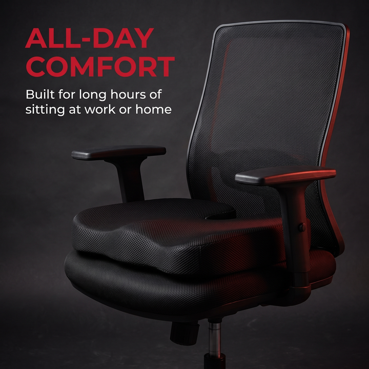 Ergonomic U-Shape Memory Foam Seat Cushion - All-Day Comfort for Long Sitting