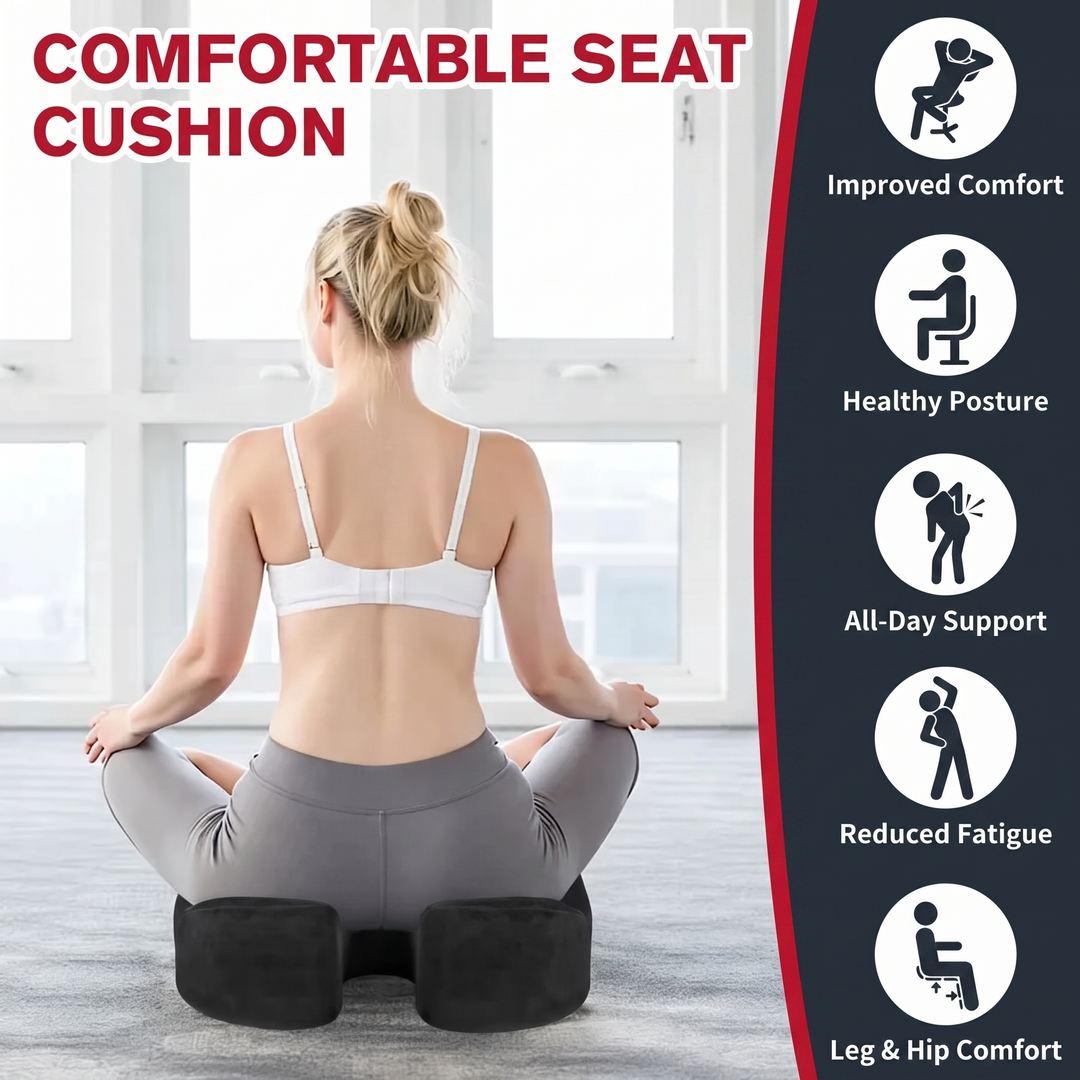 Ergonomic U-Shape Memory Foam Seat Cushion - Comfortable Seating Posture Support