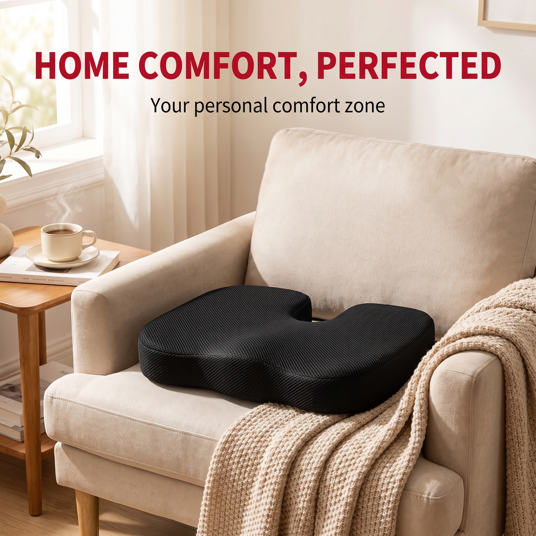 Ergonomic U-Shape Memory Foam Seat Cushion - Home Living Room Lifestyle