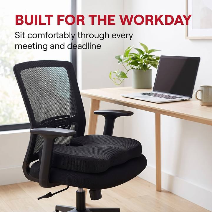 Ergonomic U-Shape Memory Foam Seat Cushion - Home Office Desk Chair Lifestyle