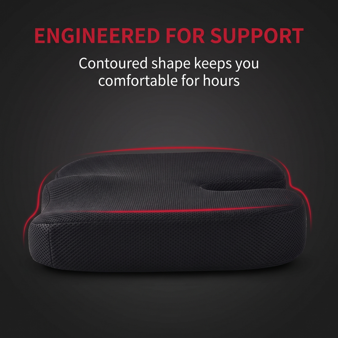 Ergonomic U-Shape Memory Foam Seat Cushion - Side Profile Support Contour
