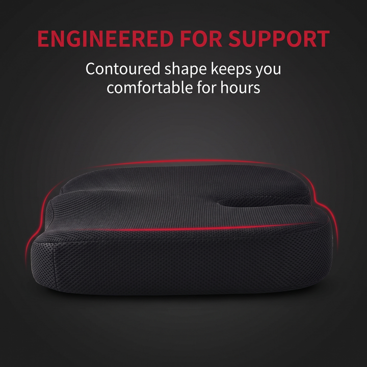 Ergonomic U-Shape Memory Foam Seat Cushion - Side Profile Support Contour