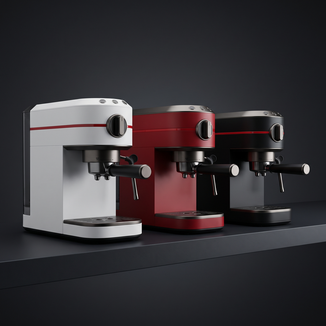 Portable Electric Espresso Coffee Maker - color lineup White Red Black