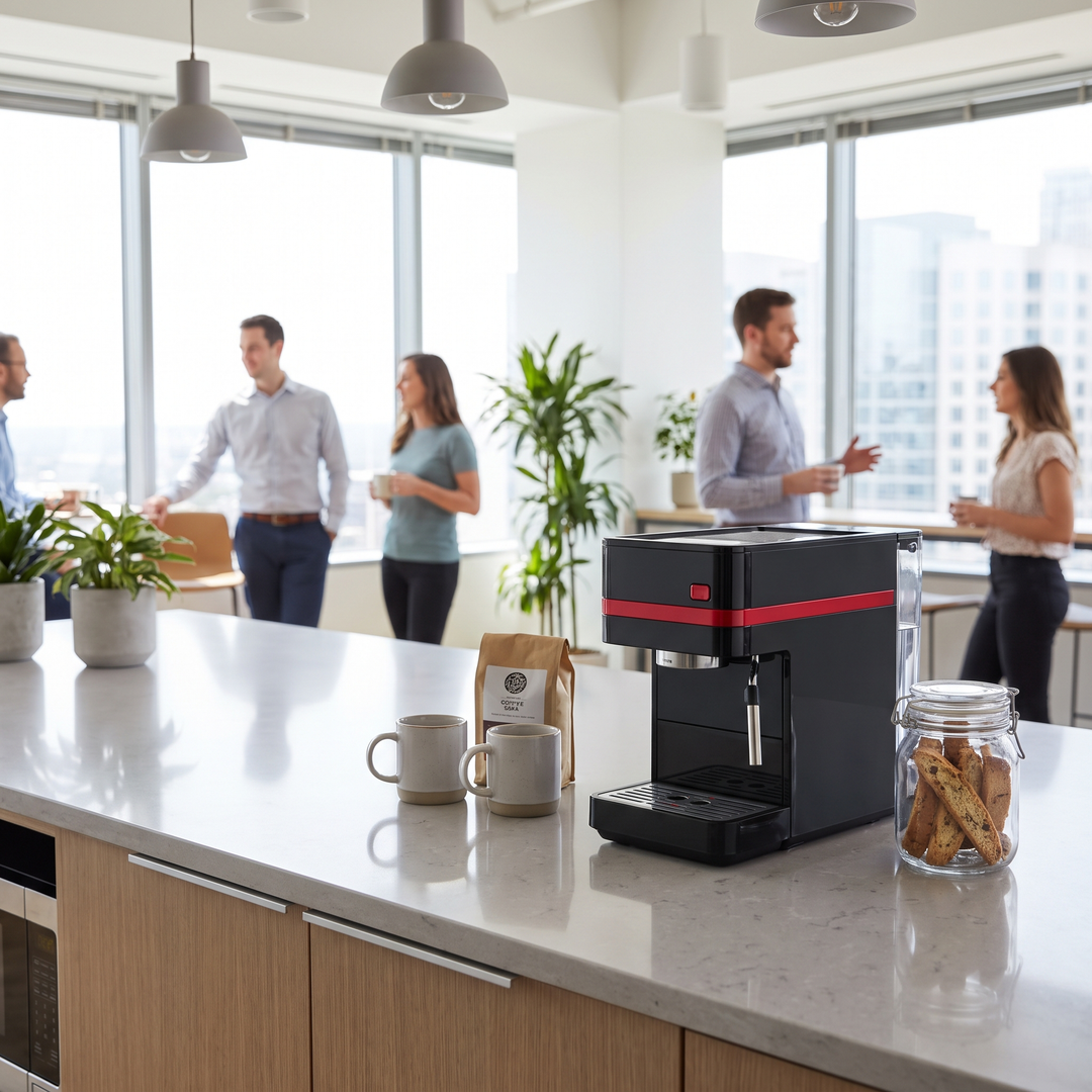 Portable Electric Espresso Coffee Maker - Black - lifestyle office breakroom