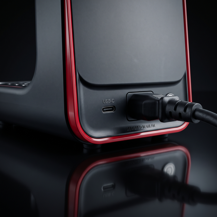 Portable Electric Espresso Coffee Maker - power port detail
