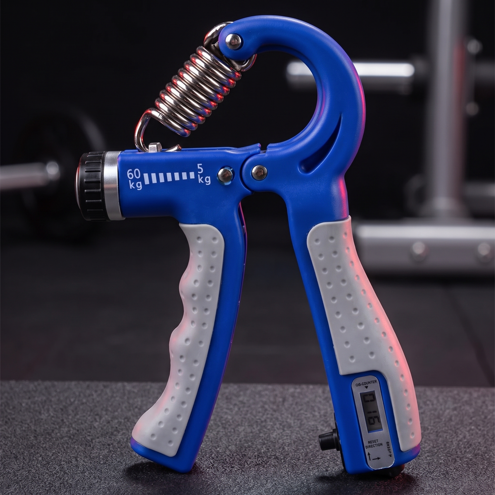 Adjustable Hand Grip Strengthener Forearm Finger Trainer Resistance Exercise Tool Rehabilitation Strength Home Gym Workout - Blue variant