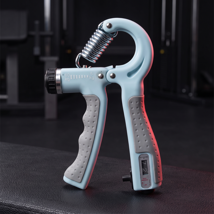 Adjustable Hand Grip Strengthener Forearm Finger Trainer Resistance Exercise Tool Rehabilitation Strength Home Gym Workout - Sky Blue variant