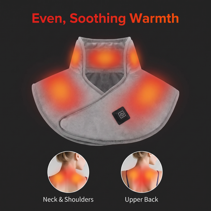Heated Shoulder Neck Wrap - even, soothing warmth coverage