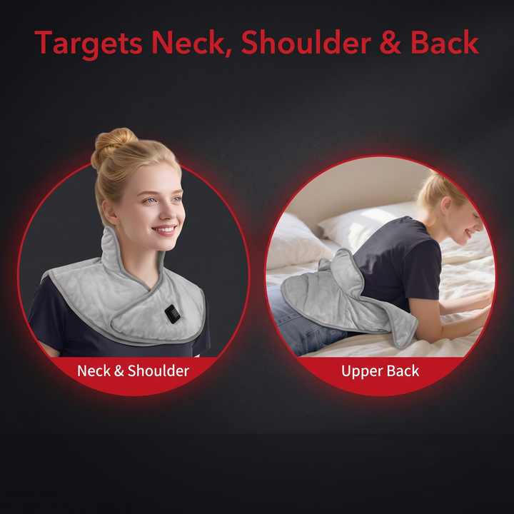 Heated Shoulder Neck Wrap - targets neck, shoulder and upper back