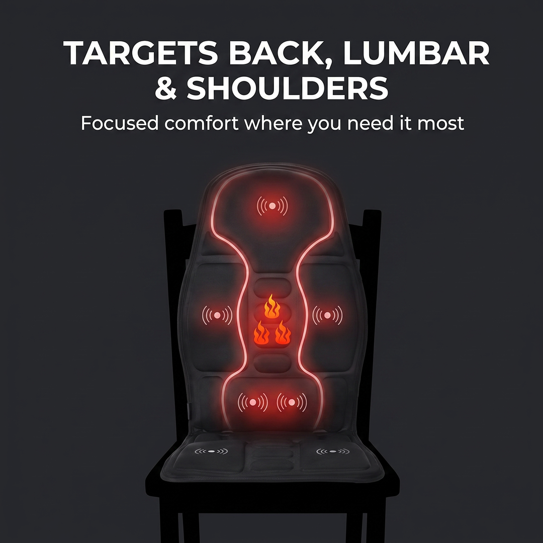 Therapeutic Electric Heating Vibrating Massage Pad for Back Lumbar Shoulder Muscle Relief Seat Cushion Car Office Home Use