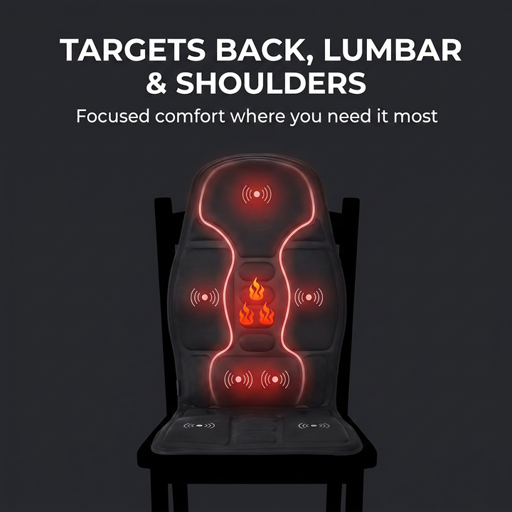 Therapeutic Electric Heating Vibrating Massage Pad for Back Lumbar Shoulder Muscle Relief Seat Cushion Car Office Home Use
