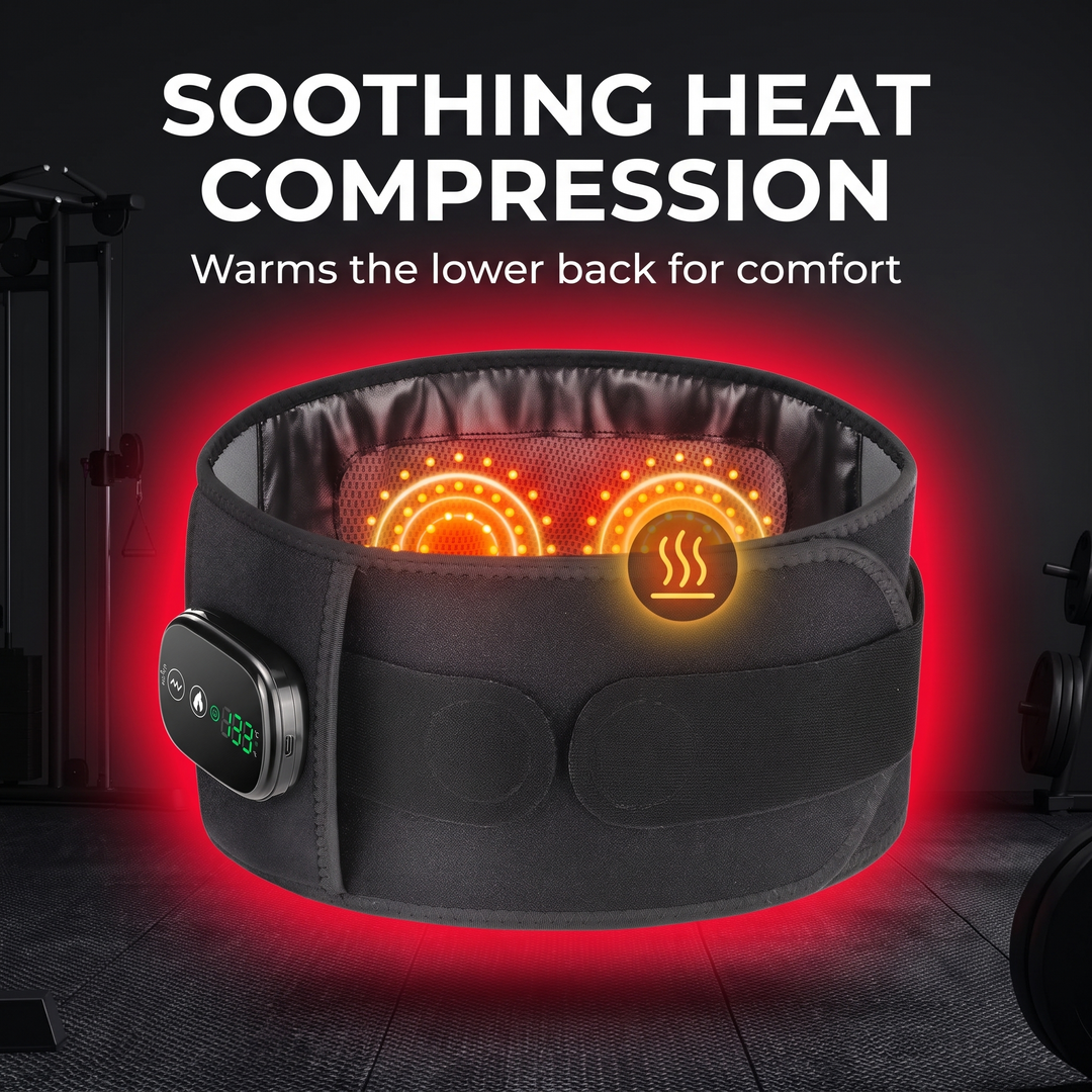Professional Heating Vibration Massage Belt with Red Light Therapy Lumbar Support Brace Back Waist Pain Relief Home Recovery