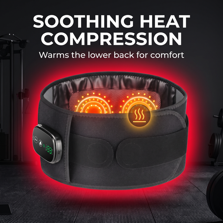 Professional Heating Vibration Massage Belt with Red Light Therapy Lumbar Support Brace Back Waist Pain Relief Home Recovery
