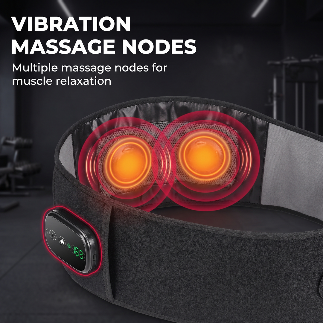 Professional Heating Vibration Massage Belt with Red Light Therapy Lumbar Support Brace Back Waist Pain Relief Home Recovery