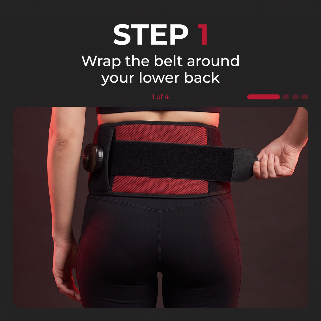Professional Heating Vibration Massage Belt with Red Light Therapy Lumbar Support Brace Back Waist Pain Relief Home Recovery