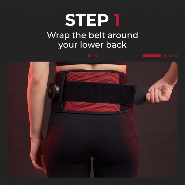 Professional Heating Vibration Massage Belt with Red Light Therapy Lumbar Support Brace Back Waist Pain Relief Home Recovery