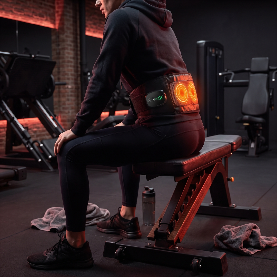 Professional Heating Vibration Massage Belt with Red Light Therapy Lumbar Support Brace Back Waist Pain Relief Home Recovery