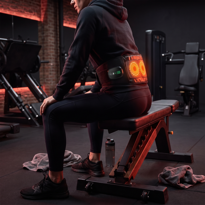 Professional Heating Vibration Massage Belt with Red Light Therapy Lumbar Support Brace Back Waist Pain Relief Home Recovery