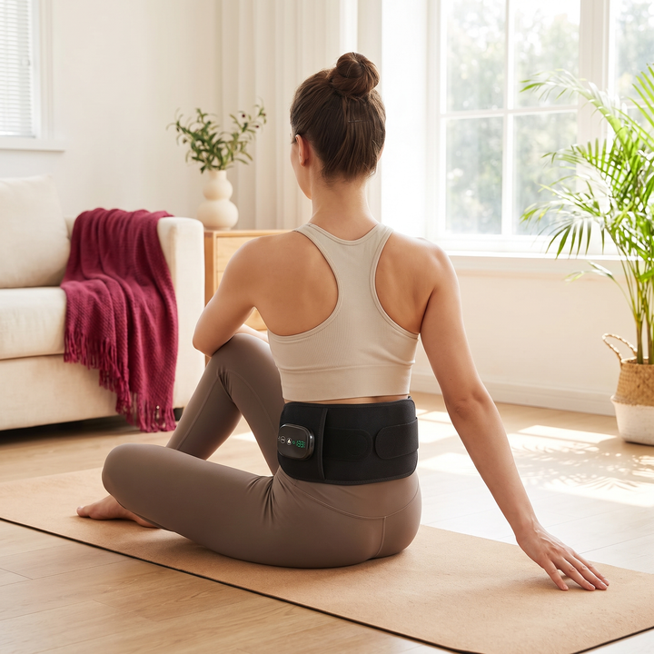 Professional Heating Vibration Massage Belt with Red Light Therapy Lumbar Support Brace Back Waist Pain Relief Home Recovery
